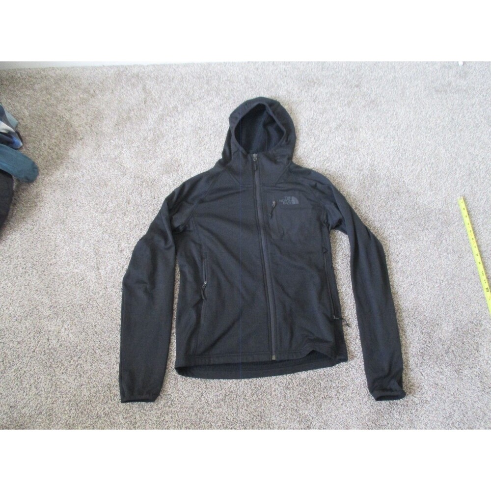 The North Face Full-zip Hooded Fleece Black Mens S Grid